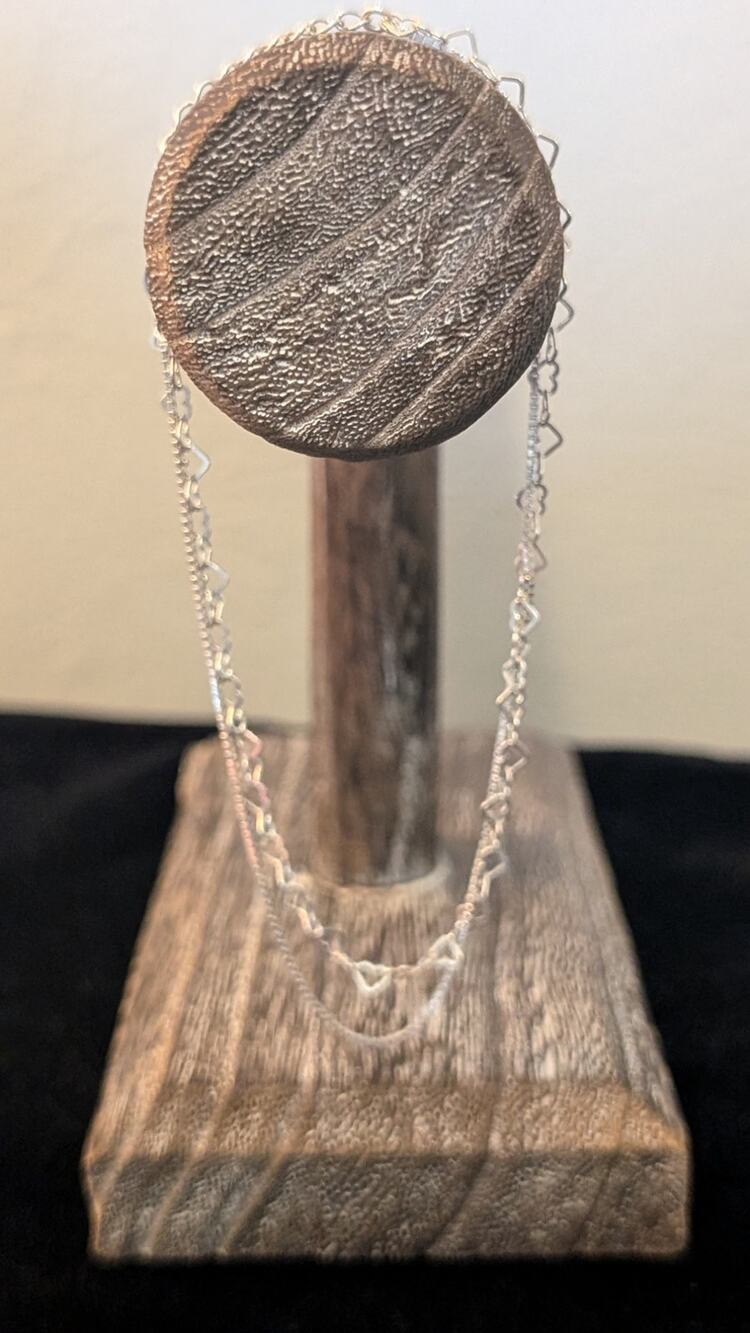 Double Strand Box & Heart Chain 925 Sterling Lobster Claw Ankle Bracelet
